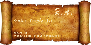 Roder Angéla névjegykártya
